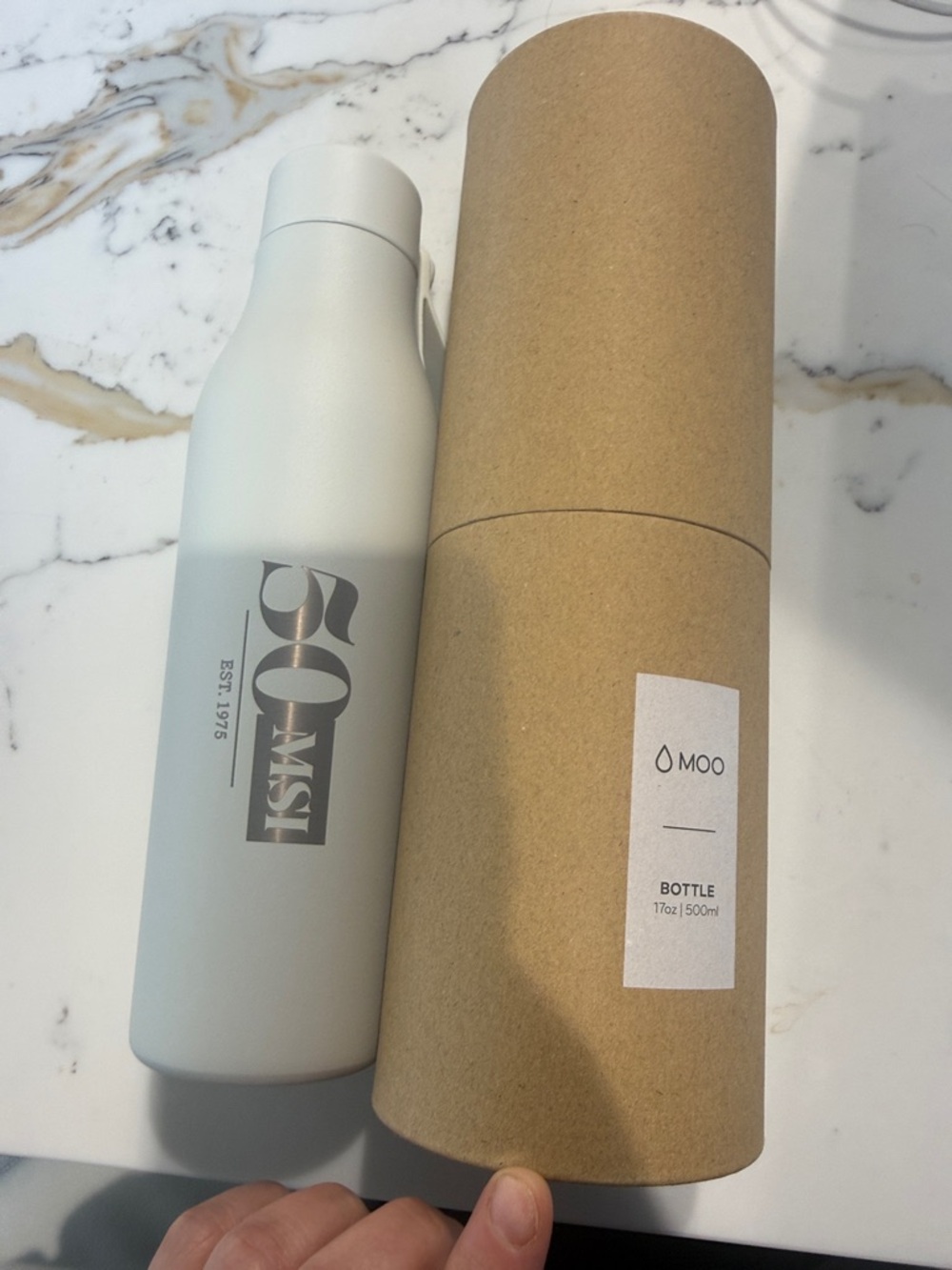 MOO 17oz Cream Stainless Water Bottle